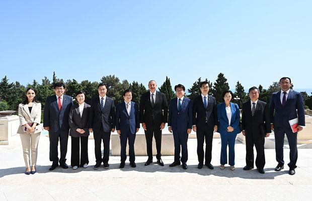 İlham Əliyev Koreya Milli Assambleyasının sədrini qəbul etdi 